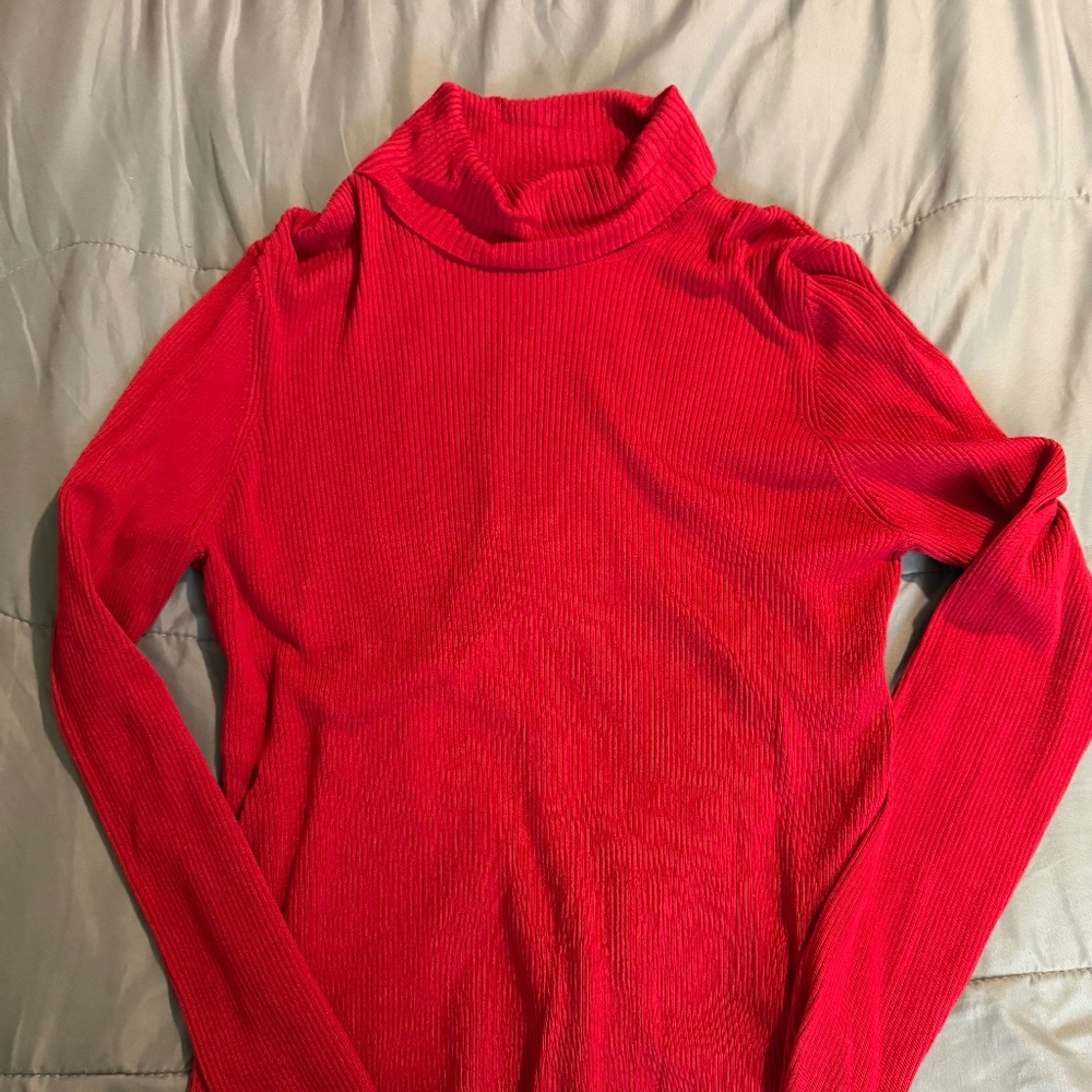Red turtle neck